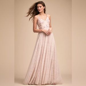 BHLDN Adrianna Papell Cluny Dress Blush